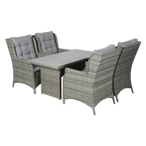 Garten Living 4-Sitzer Gartengarnitur Stacia mit Polster | Wayfair.de